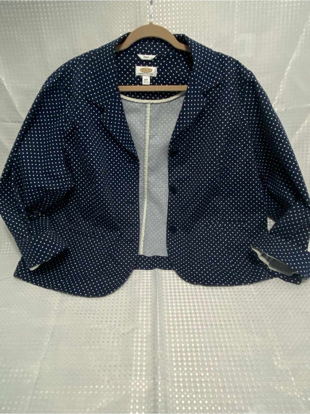Talbots Navy Polka Dot Women's Blazer Jacket Size 20W